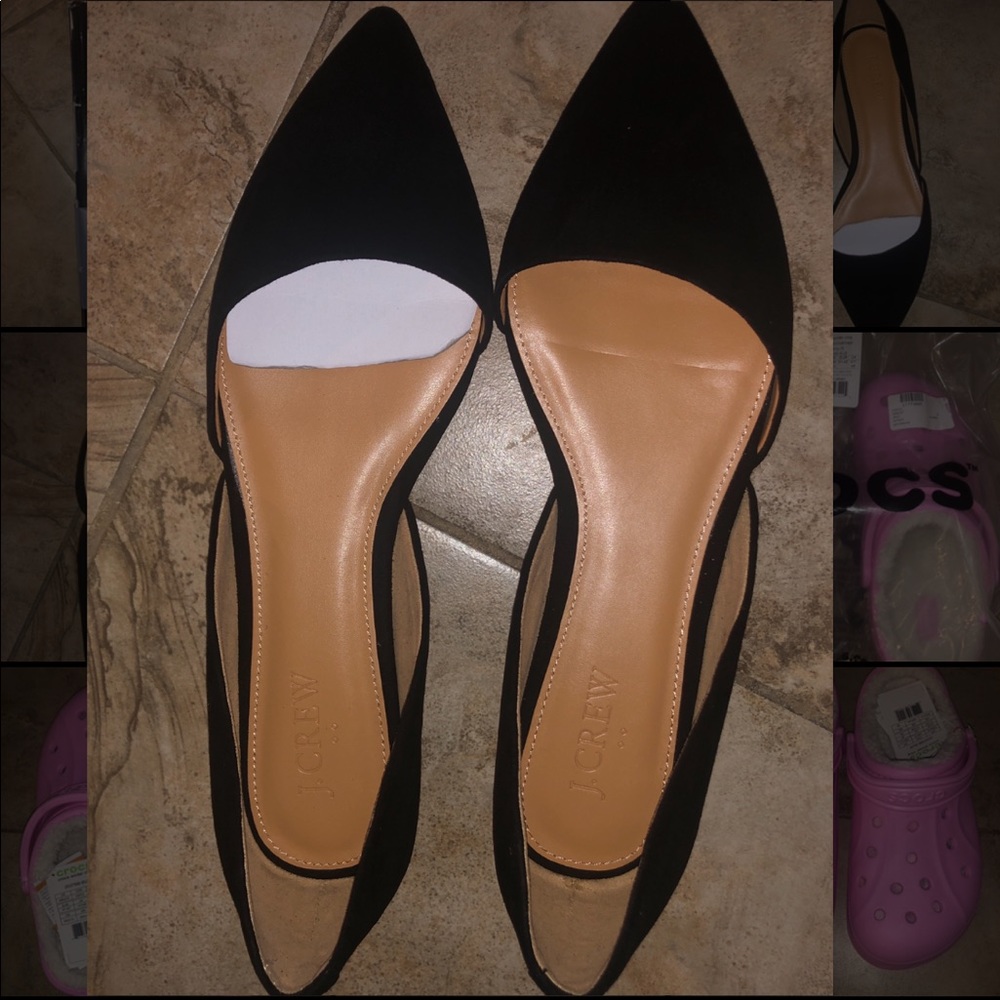 J. crew black pointed toe flats